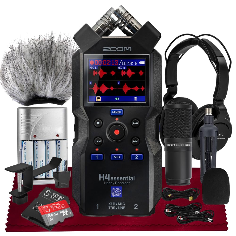 ZOOM H4essential 4トラックレコーダー 32-bit float Zoom H4essential 4-Track Handy Recorder, 32-Bit Float, XY Mic